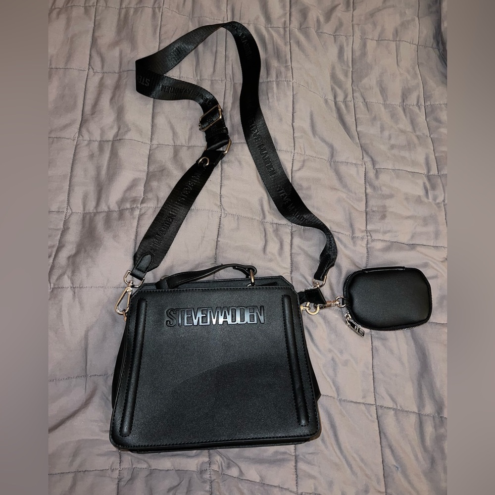 Black Steve Madden Cross body Square Purse